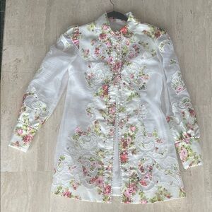 Ina White Floral Embroidered Dress
